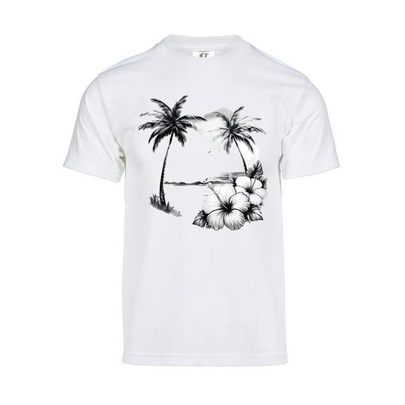 Gravity Trading Mens Summer Beach Solar T-Shirt Color Changing Summer Beach Sun Tee, White 2XL