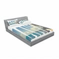 thumbnail image 3 of Ambesonne Tropical Fitted Sheet & Pillow Sham Set, Hawaii Themed, Twinxl, Blue Green, 3 of 3