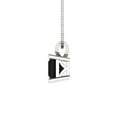 thumbnail image 3 of Clara Pucci 14K White Solid Hypoallergenic Gold 0.5Ct Natural Onyx Princess Cut Solitaire Designer Necklace Pendant For July, 3 of 6