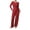Red, variant on LEKWK Lounge Sets for Women Ribbed Long Sleeve Crop Top and Wide Leg Pants Matching Set Casual Comfy Fall Winter Pajamas Home Sleepwear