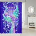 thumbnail image 2 of Mermaid Bathroom Waterproof Accessories with 12 Hooks Purple Mermaid Tail Shower Curtain for Kids Women Girls Ocean Fish Scales Fabric Shower Curtain Sea Animal Mermaid Curtains,72x72 Inches, 2 of 6
