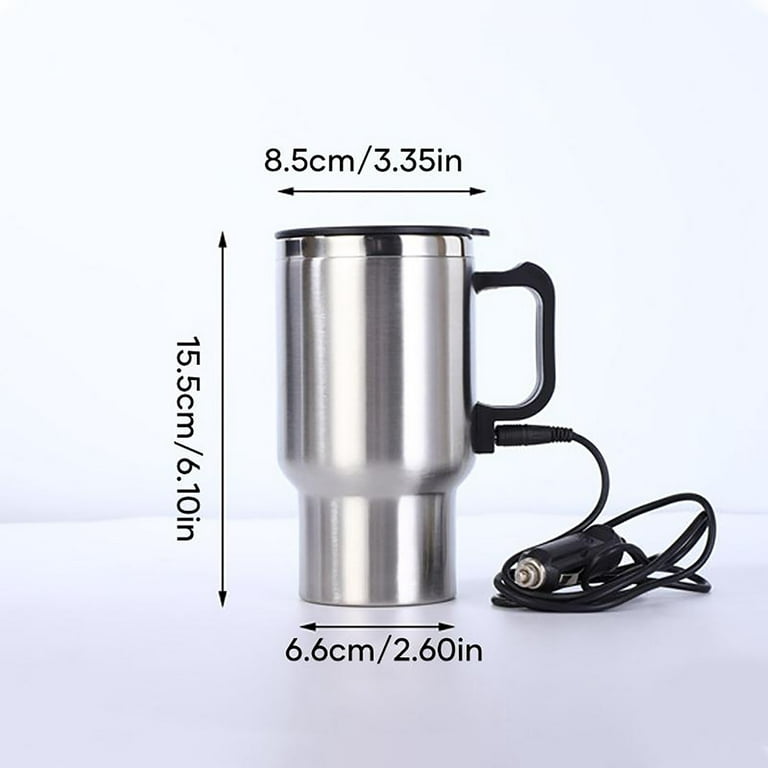 Tohuu Temperature Control Mug On-board Heating Thermos Cup Stainless Steel Travel  Mug Smart Car Insulation Cup Warming Coffee Milk Mugs 12V/24V Universal  450ml Black/White trusted 