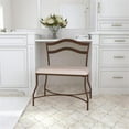 thumbnail image 2 of Pemberly Row Metal Frame Vanity Bench in Burnished Bronze/Beige, 2 of 12