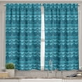 thumbnail image 2 of Ambesonne Stripes Valance & Curtain, Doodle Style Triangles, 55"x24", Blue and Pale Blue, 2 of 6