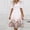 White, variant on Ayolanni Midi Women Summer Dresses Floral Cocktail V-Neck Fashion Dress Short Sleeve Ruched Waist Party Sundress L