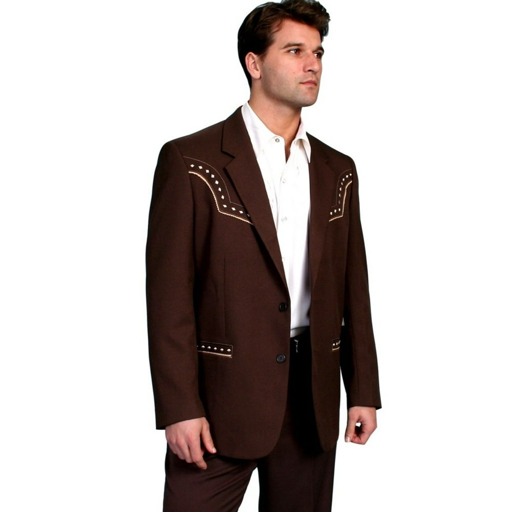 Scully Leather Scully Western Blazer Mens Suit Button Diamond 48 Long