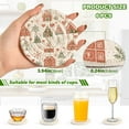thumbnail image 2 of Yayeee 6 PCS Drink Coasters with Holder Set Woven Absorbent Round Tabletop Hot Pad, Red Nordic Christmas, 2 of 7