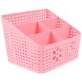 thumbnail image 4 of EeaseCA Cosmetic Storage Box Large Capacity Imitation Rattan Baskets Drawer Plastic Hollow Desktop Sundries Storage Basket(Pink), 4 of 8