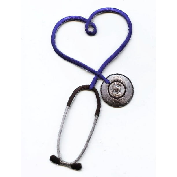 Blue Stethoscope Medical/Heart Iron on Applique/Embroidered Patch