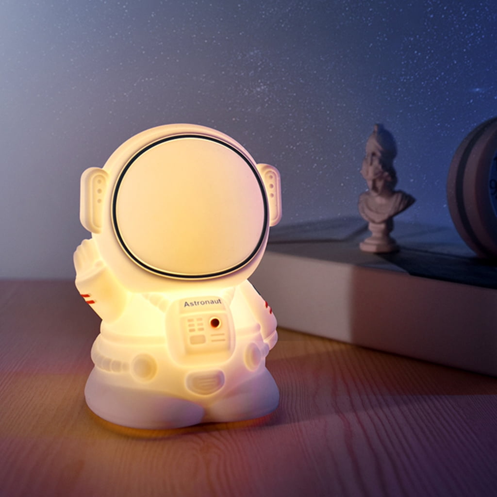 Cute Spaceman LED Night Light Nursery Silicone Astronaut Lamps Desktop Decoration Light Birthday Gift for Baby Toddler