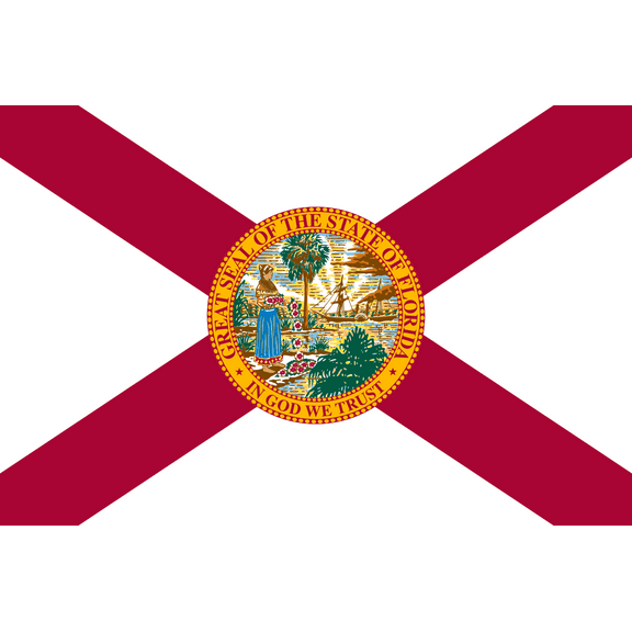 Florida 5'X8' Flag Rough Tex® 150D Polyester