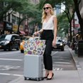 thumbnail image 6 of FORMRS Tote Bag for Women Quilted Large Capacity Travel Work Carry On Shoulder Handbag, White Doodle Pattern, 6 of 7