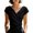C162/Black872, variant on Rggeeun Women Tee Shirts Solid Color Satin Short Sleeve Wrap V Neck Drape Lightweight for Summer Daily Wear Leisure Tees,Blue,Xl