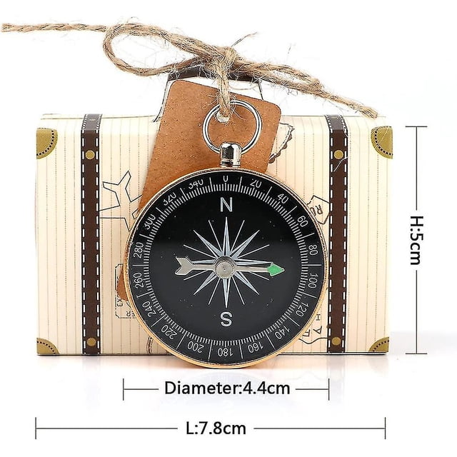 20pcs Compass Gift + 20pcs Suitcase Favor Boxes