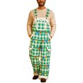 thumbnail image 3 of IWRICH Christmas Overalls for Men Xmas Santa Plush Jumpsuit with Pockets Adjustable Straps Straight Leg Festive Workwear Green XXXXL, 3 of 6