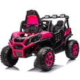 thumbnail image 2 of Jorfly 24V Ride On Car for Kids, Battery Powered Electric UTV Toys w/Remote Control, Gift Bow, 4x200W, 4WD/2WD, 3 Speeds, Shock Absorbers, Bluetooth, LED, 5MPH Max, Red, 2 of 9