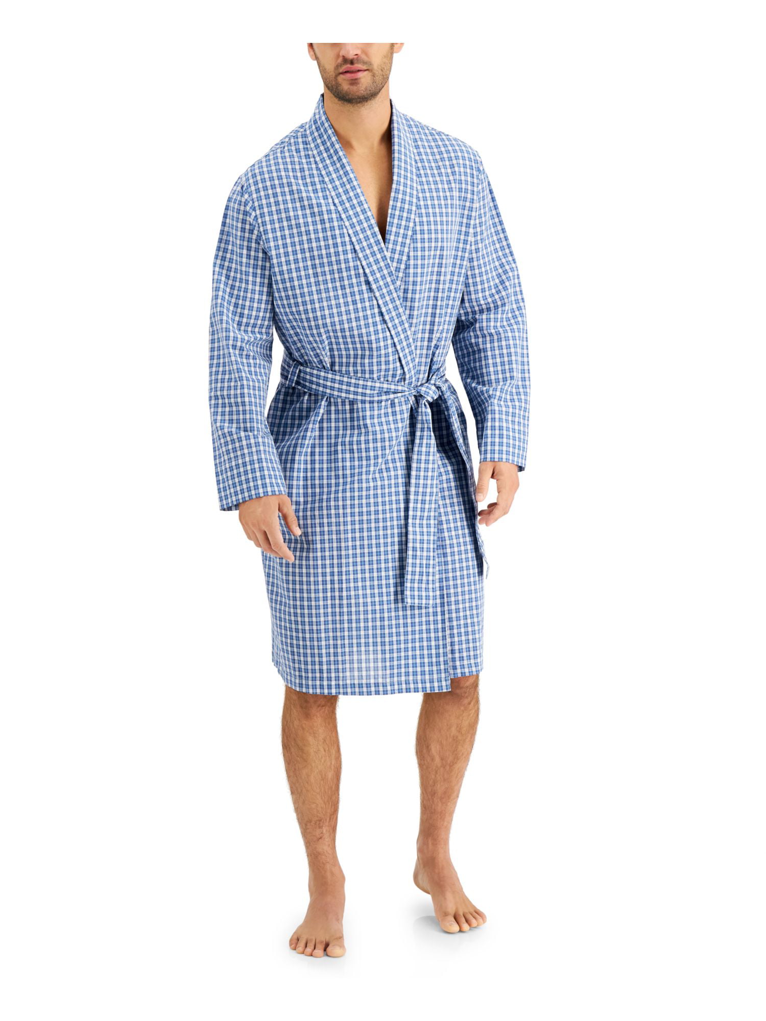 Haigman Mens Gents Poplin 100% Cotton Soft Lightweight Dressing Gown With Pocket