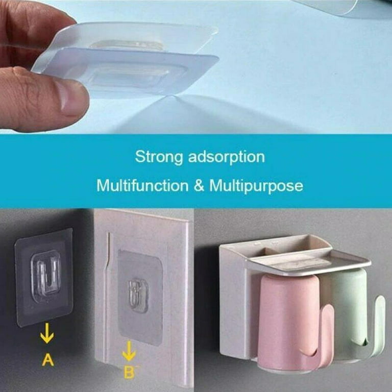Double-sided Adhesive Wall Hooks Strong Wall Hanger Transparent Suction Cup  Wall Hanger Transparent