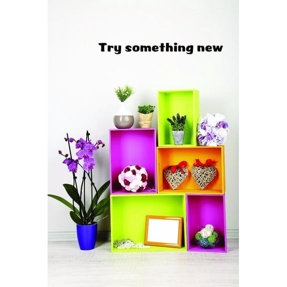 Custom Decals Try Something New Wall Art Size: 8 X 30 Inches Color: Black