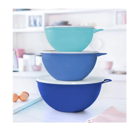 Tupperware Thatsa Bowl Set, Blue MISSING SMALL BLUE BOWL