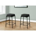 thumbnail image 3 of Monarch Specialties Barstool, Counter Height, Set Of 2, Kitchen, Black Leather Look, Black Metal, Contemporary, Modern, 3 of 3