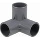thumbnail image 1 of 3-way Elbow Pvc Pipe Fitting Furniture Grade 25mm Size Tee Corner Fittings Gray 10pcs, 1 of 3