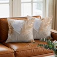 thumbnail image 3 of Throw Pillow Covers, Orange Brown Palm Leaves Decorative Throw Pillow Covers 18x18 Inch, Summer Tropical Plants Botanical Square Linen Pillow Cases for Couch/Living Room/Sofa, 3 of 9