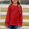 thumbnail image 6 of Krdevn Girls Long Sleeve Tops Casual Loose Fit Round Neck Hollow Out Blouse Tee Shirt for Teen Girls Comfortable Breathable Daily Wear,12-14 Years, 6 of 8