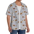 thumbnail image 2 of Pofeuu Bee Print Mens Casual Short Sleeve Shirts Beach Summer Spread Collar Pocket Tops Men's Casual Short-sleeved Shirt-Large, 2 of 5