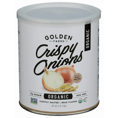 (Pack of 12) Golden Farms Fried Crispy Organic Onions 6 oz