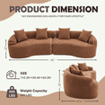 thumbnail image 2 of Curved Sectional Sofa in Caramel Chenille Fabric, Modular Design for Apartments and Living Rooms, 2 of 9