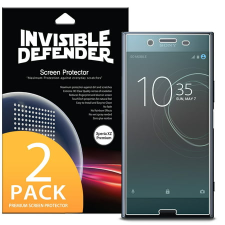 Sony Xperia XZ Premium Screen Protector, Invisible Defender [Full Coverage][2-Pack] Edge to Edge Curved Side Coverage Guaranteed [Case Compatible] Super Thin HD Clearness