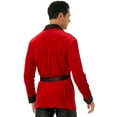 thumbnail image 6 of Sxiwei Men Adult Velvet Christmas Plush Collar Smoking Robe Jacket Belt Cosplay Costume with Belt Red XXL, 6 of 7