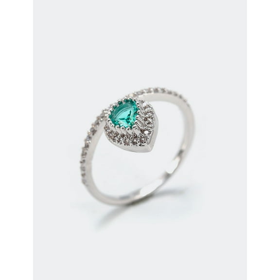 Fashion And Elegant Gold Plated Thai Style Ring With Zircon Glass
