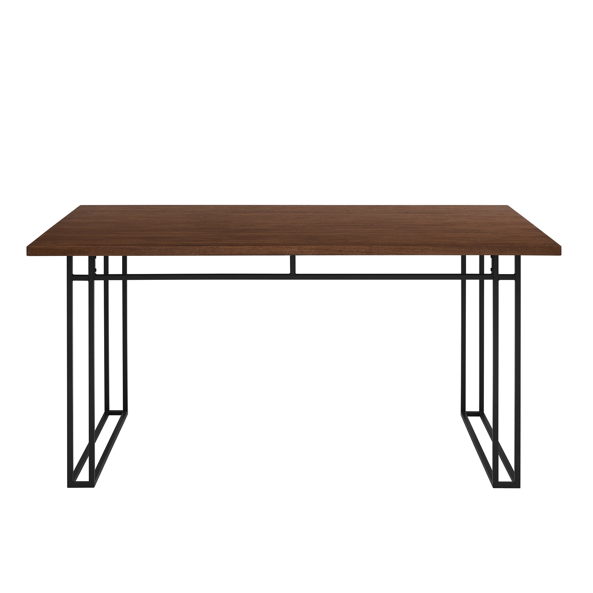Manor Park Modern 59.75 in x 35.75 in x 30 in Metal Dining Table, Walnut/Black