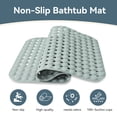 thumbnail image 3 of Extra Soft Non-Slip Bathtub Mat, 27"x15" TPR Shower Mat with Suction Cups, Bath Mat for Elderly/Kids, Machine Washable & Fast Drainage, Foot Massage Design, 3 of 5