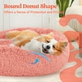 thumbnail image 6 of rabbitgoo Calming Dog Bed for Small Medium Dog, 30 inches Pet Bed Machine Washable, Non-Slip Round Fluffy Plush Faux Fur Large Cat Bed, Soft Donut Cuddler Cushion for Small Dog, Pink, 6 of 11