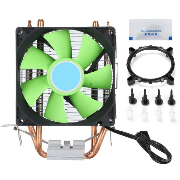 ZOUSSIQI CPU Cooling Fan Pure Copper Double Heat Pipe Mute Universal Cooling Fan PC for Radiating EL225#66381