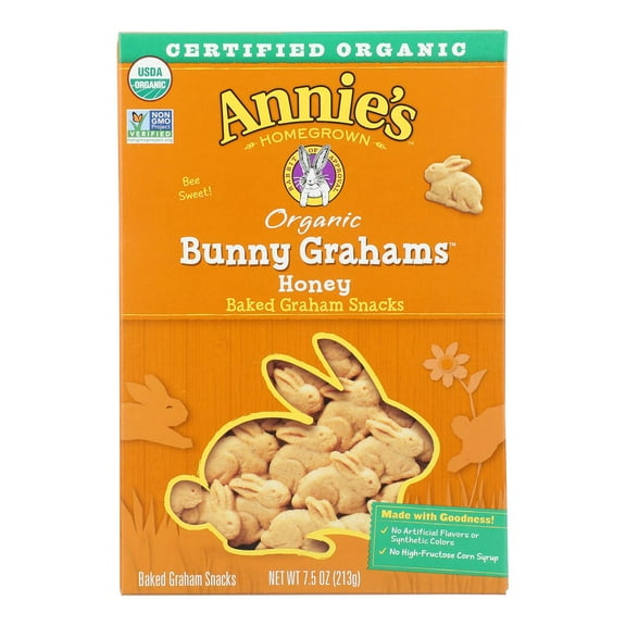 Annie'S Homegrown Bunny Grahams Honey - Case Of 12 - 7.5 Oz