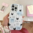 thumbnail image 2 of Black Gradient Butterfly Love Heart Bow Soft  for iPhone Case (White,iPhone 15), 2 of 6