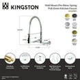 thumbnail image 4 of Kingston Brass GS1248BPL Bel-Air Double-Handle 2-Hole Wall-Mount Pre-Rinse Bridge Kitchen Faucet in Brushed Nickel, 4 of 5