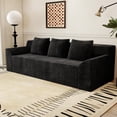 thumbnail image 4 of HSUNNS 71" 3 Setaser Sofa, Comfy Extra Deep Seat 3 Seater Couch for Living Room with Soft Upholstered, Free 3 Pillows, No Assembly Required, Black, 4 of 6