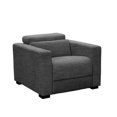 thumbnail image 2 of Bowery Hill Modern Polyester Fabric Power Reclining Chair in Gray, 2 of 4