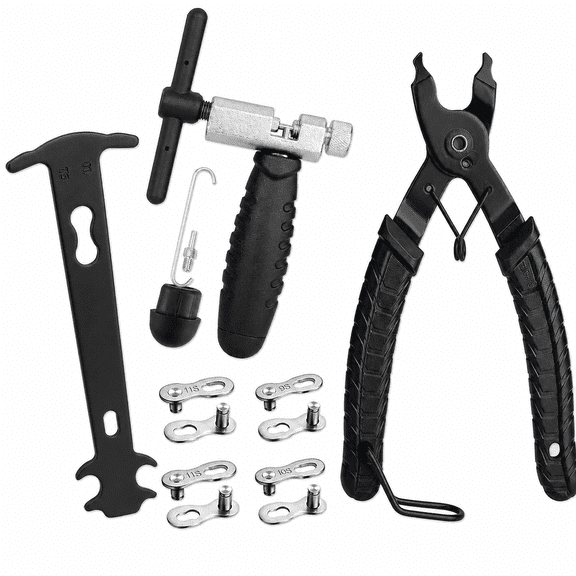 10PCS,Bike Chain Tool Kit, Chain Breaker with Master Link Pliers & Wear Checker for Chain Removal & Repair