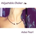 thumbnail image 2 of Aobei Pearl Single Cultured Freshwater Pearl Necklace Choker for Women Genuine Leather Jewelry Handmade, Black , Adjustable, 2 of 7