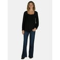 thumbnail image 3 of Time and Tru Women's Maternity Full Panel Flare Jeans, 32" Inseam, Sizes S-XXXL, 3 of 5