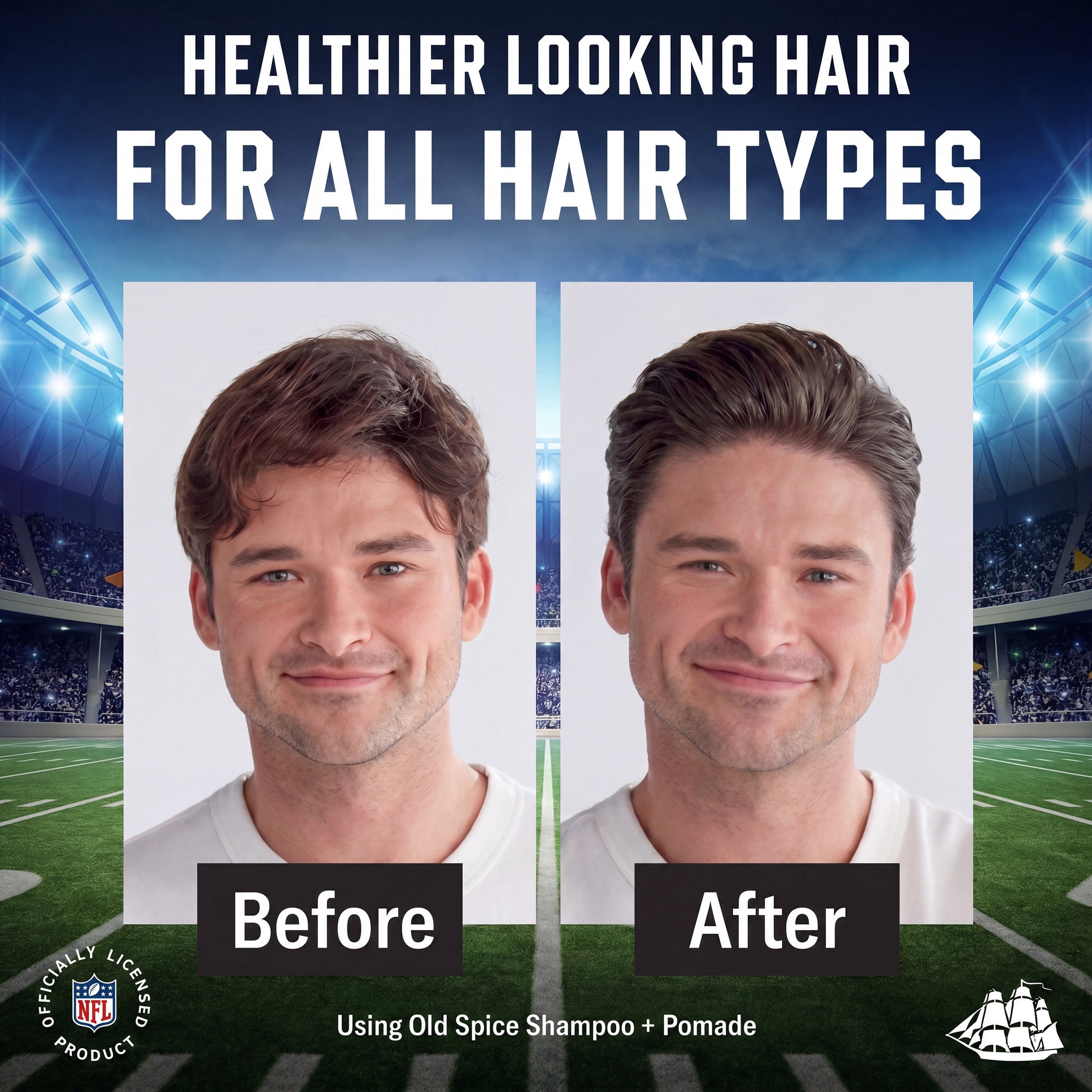 Old Spice 2 in 1 Mens Shampoo and Conditioner, A Kittle Goes A Long Way, NFL Collection, 21.9 fl oz