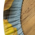 thumbnail image 4 of Ambesonne Tulip Fitted Round Tablecloth, Yellow Flowers Rustic, 40"- 44" Diameter, Yellow Green Pale Blue, 4 of 4