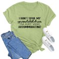 thumbnail image 3 of Womens Tops Womens Polyester T Shirts Woman Shirts Summer Womens Summer Top Compression T Shirt Casual V Neck Women Women's Solid Color Casual Fashion Letter Printed Round Neck Short Sl Light Green XL, 3 of 3