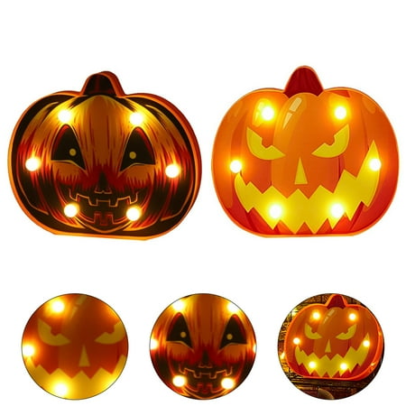 

Frcolor 2Pcs Halloween LED Luminous Light Pumpkin Lamp Halloween Decor for Party